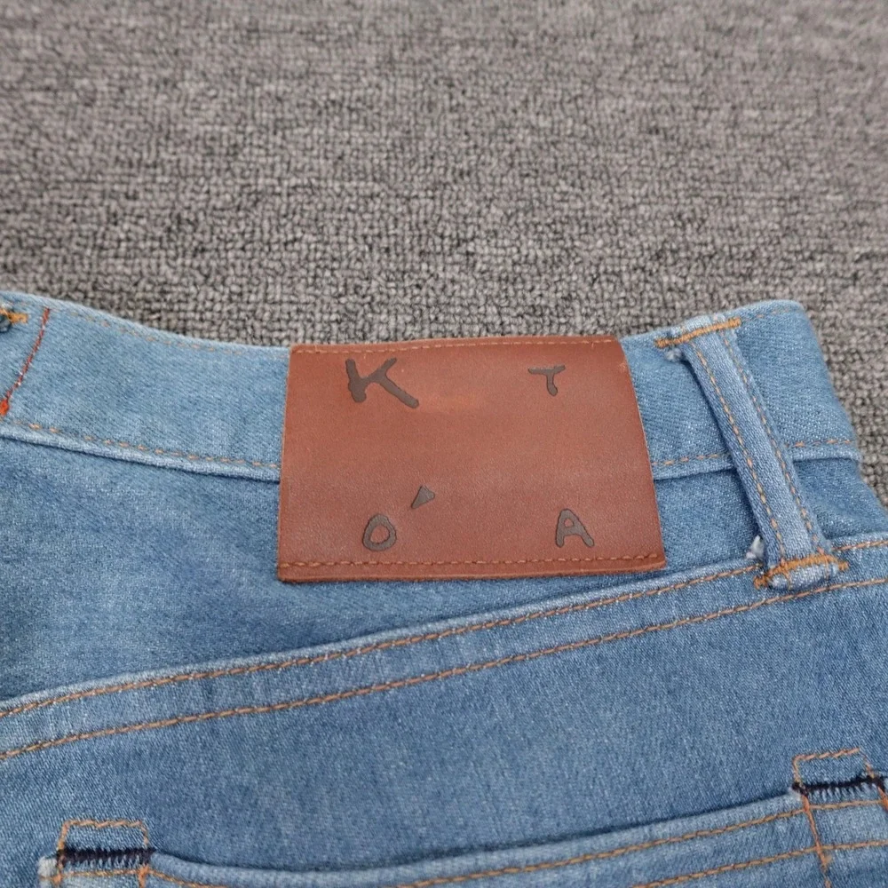 KATO' By Hiroshi Kato The Pen Slim Jeans Mens 31x32 Blue Raw Stretch Denim Pants